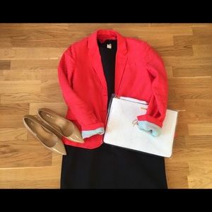 Jcrew orange linen blazer